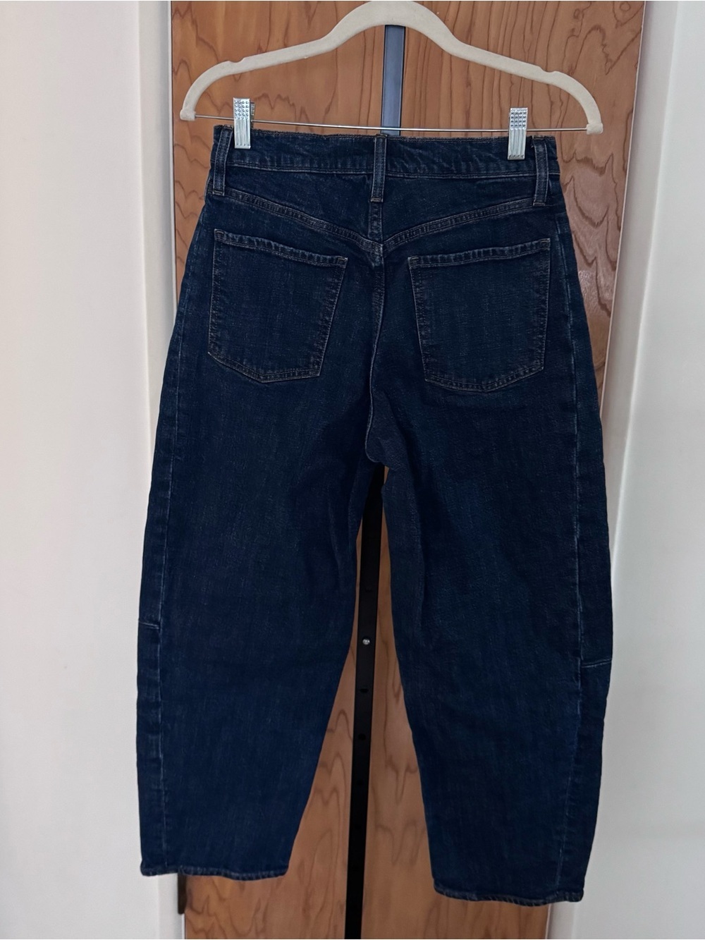 Old Navy Dark Indigo High-Rise Barrel Leg Jeans women 4 - Picture 4 of 8
